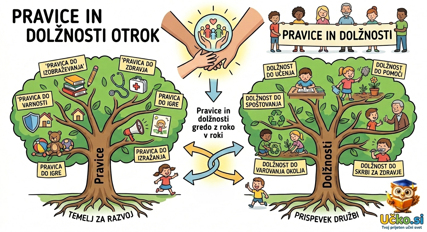 Ilustracija: Pravice in dolžnosti otrok