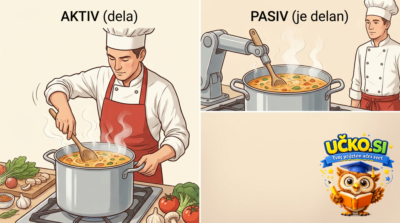 Ilustracija: Active and passive voice