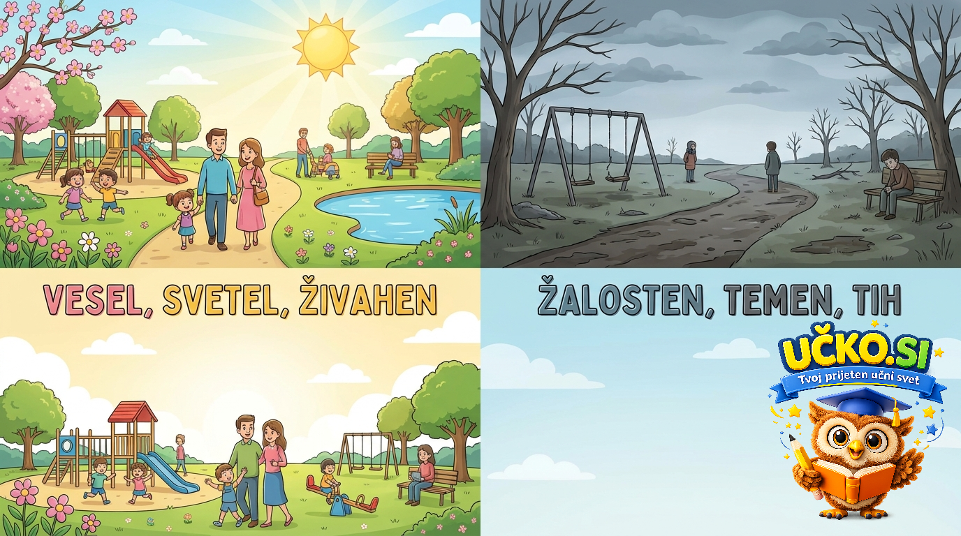 Ilustracija: adjectives used to describe places