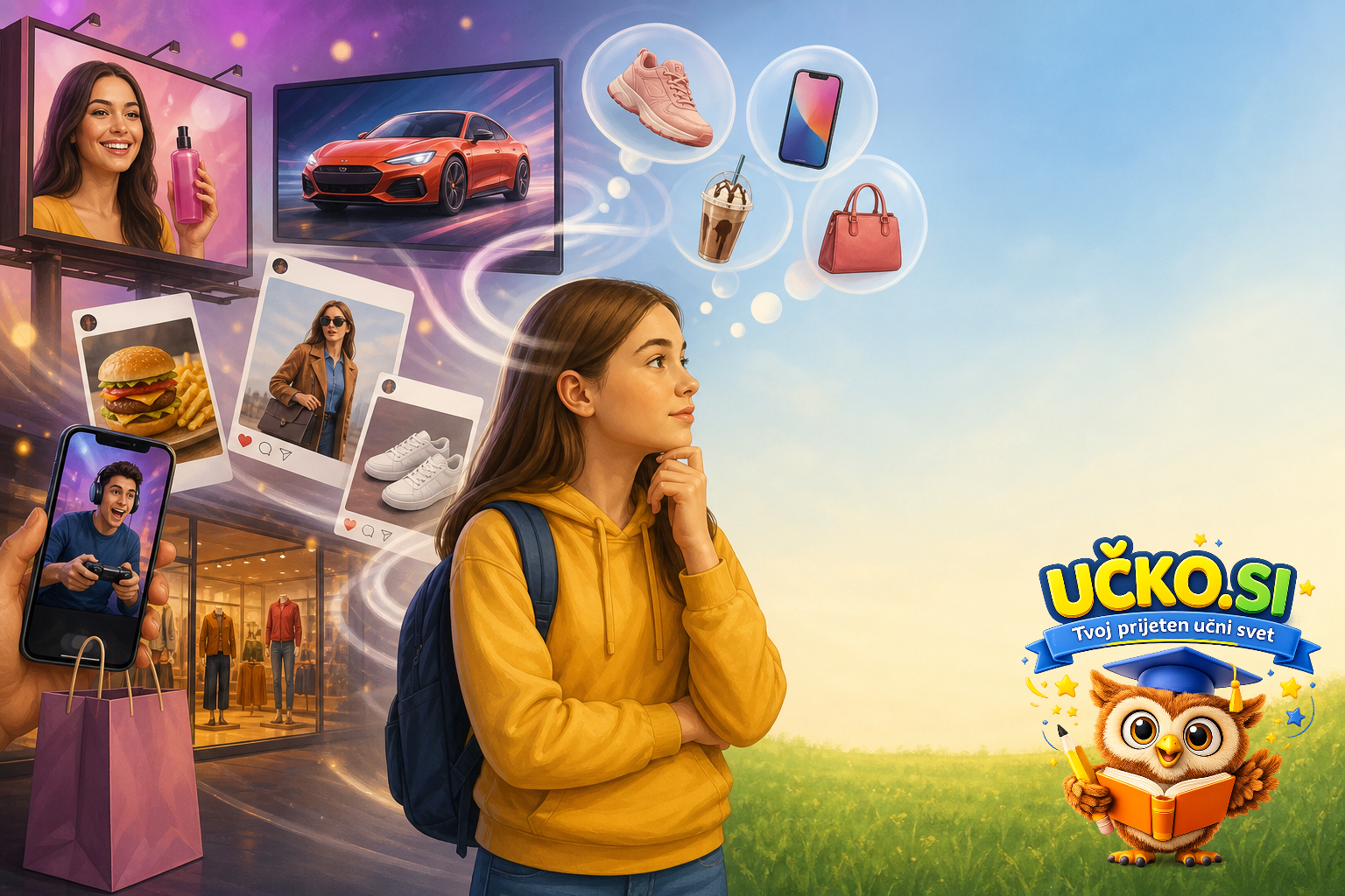 Ilustracija: advertising and its influence on people