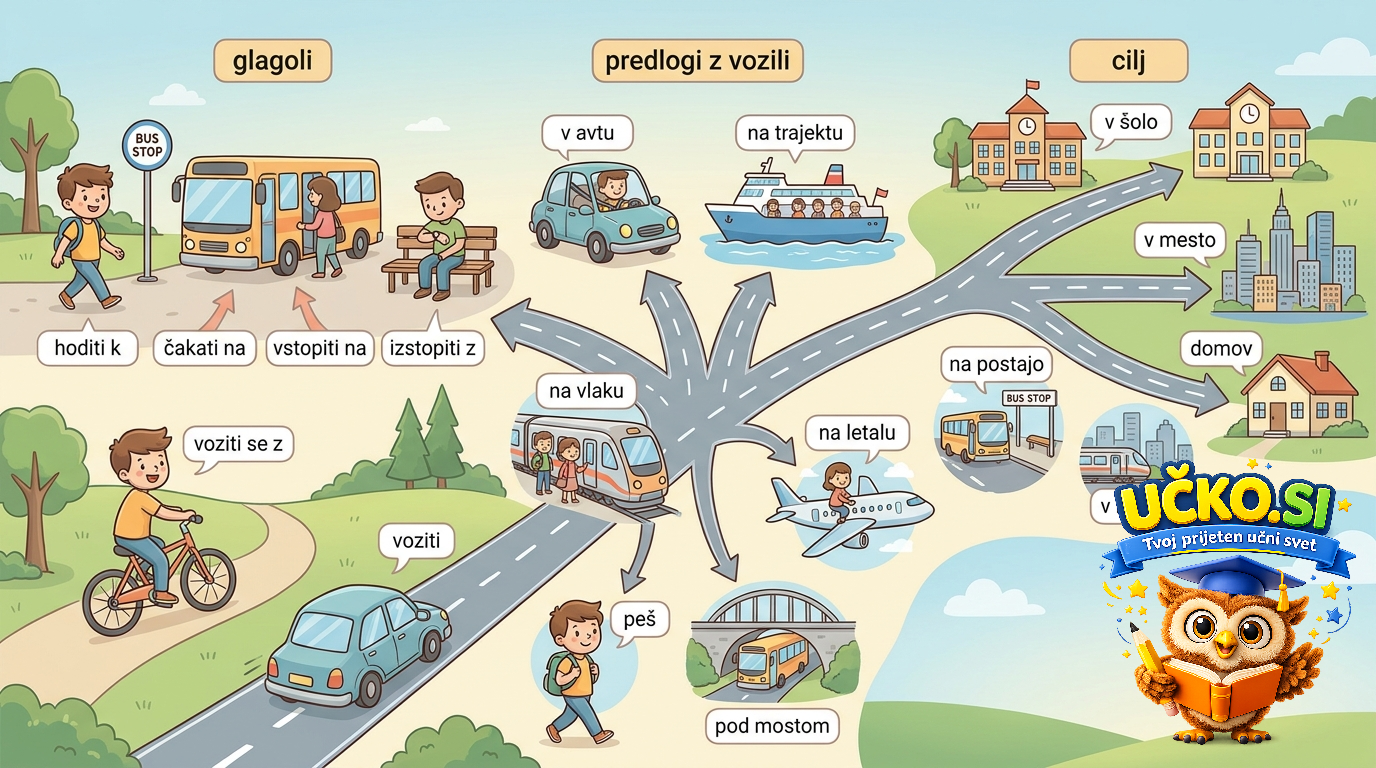 Ilustracija: common transport related word combinations