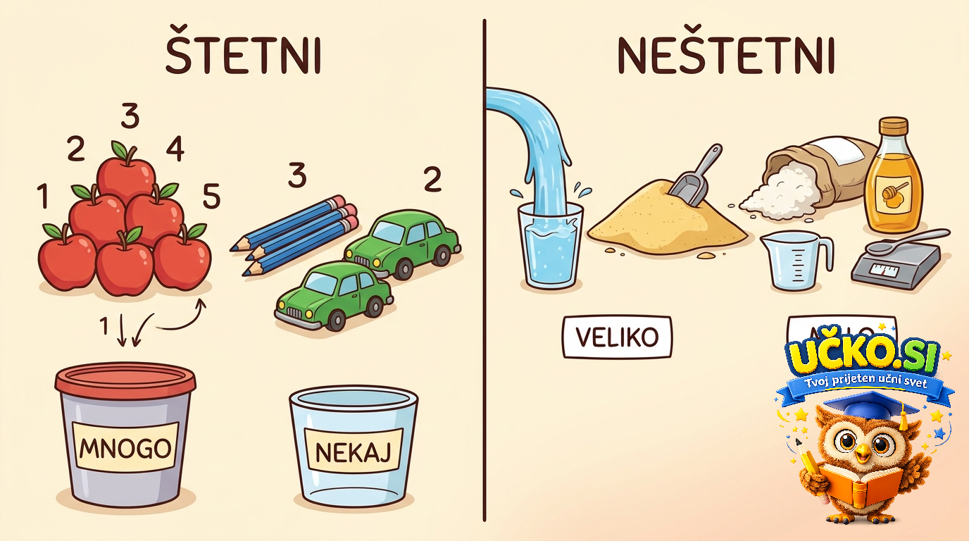 Ilustracija: countable and uncountable nouns