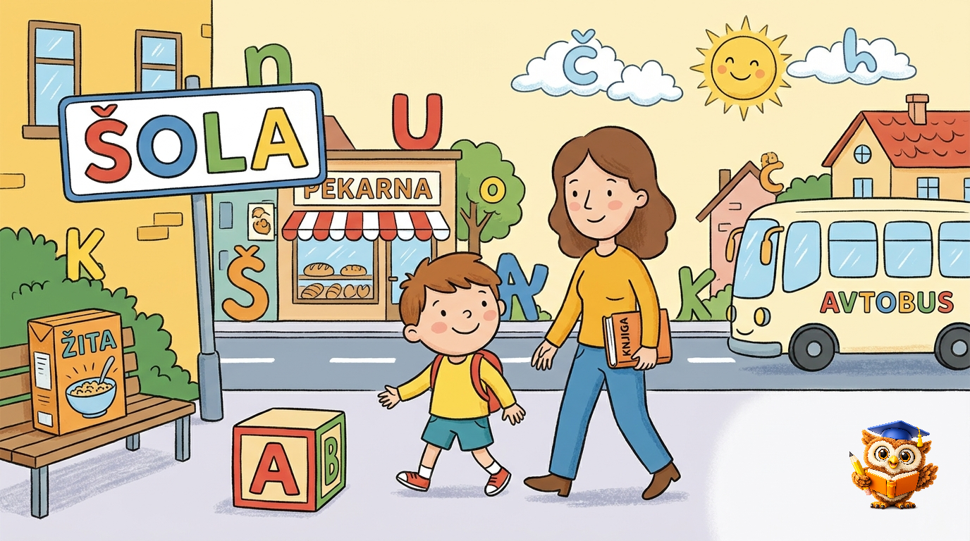 Ilustracija: Črke okoli mene