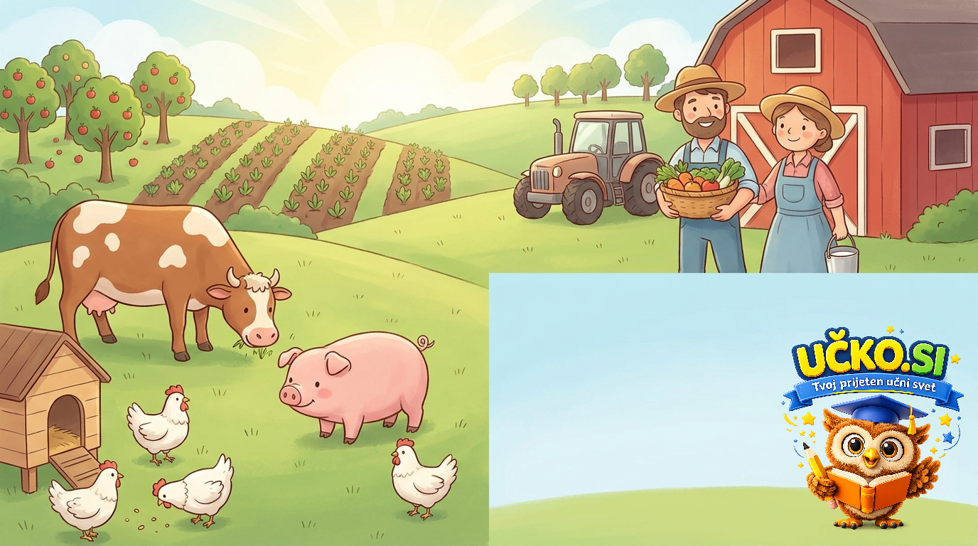 Ilustracija: Delo in življenje na kmetiji