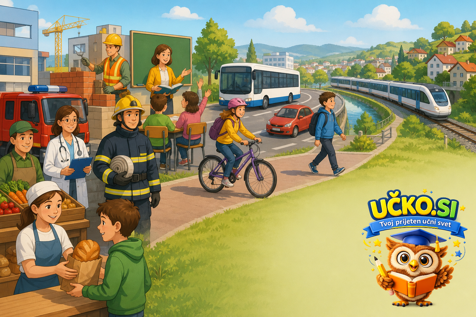 Ilustracija: Delo ljudi in vsakdanje poti