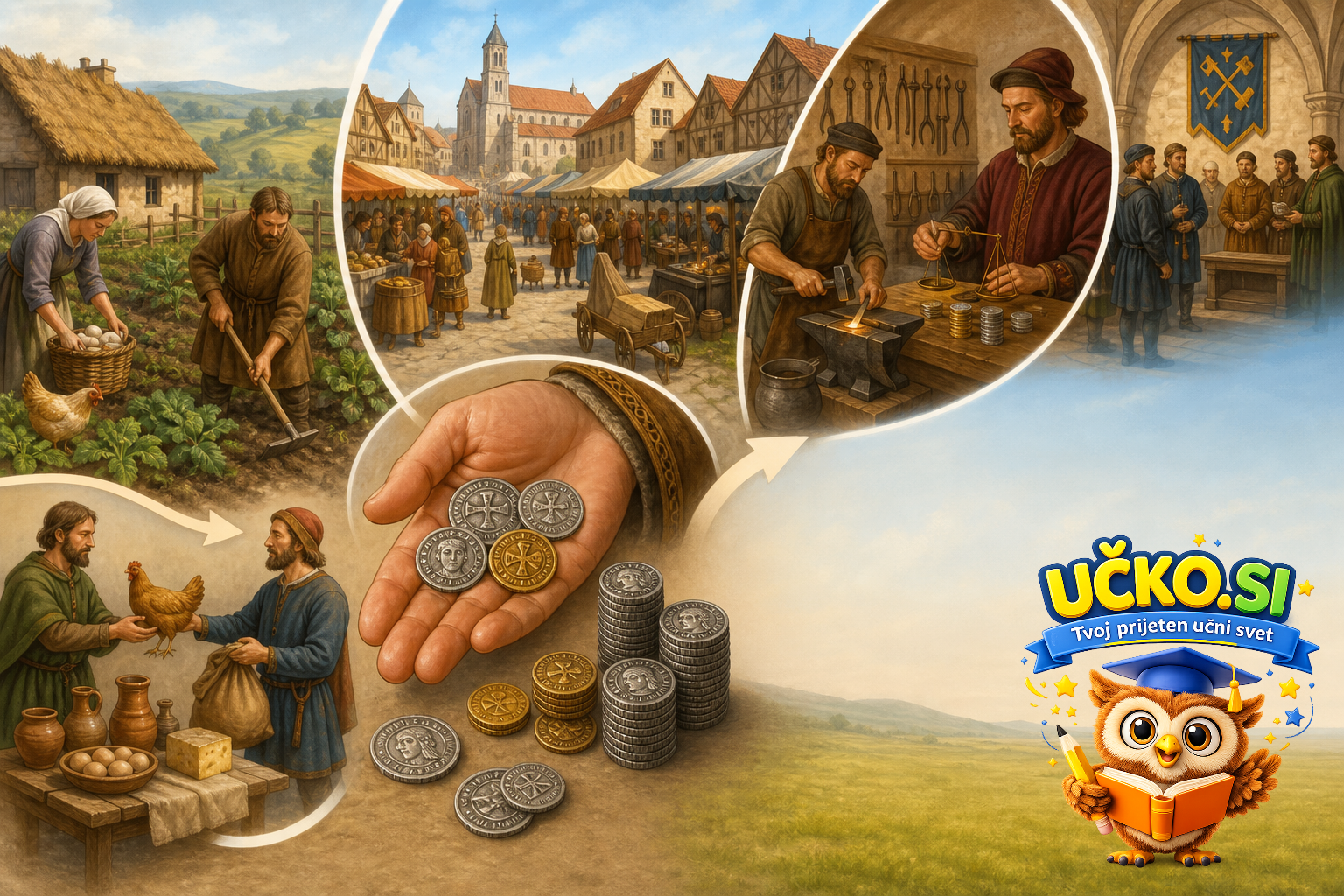 Ilustracija: Denar in srednjeveško gospodarstvo