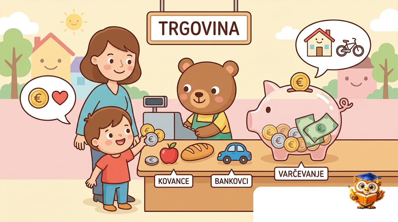 Ilustracija: Denar v vsakdanjem življenju