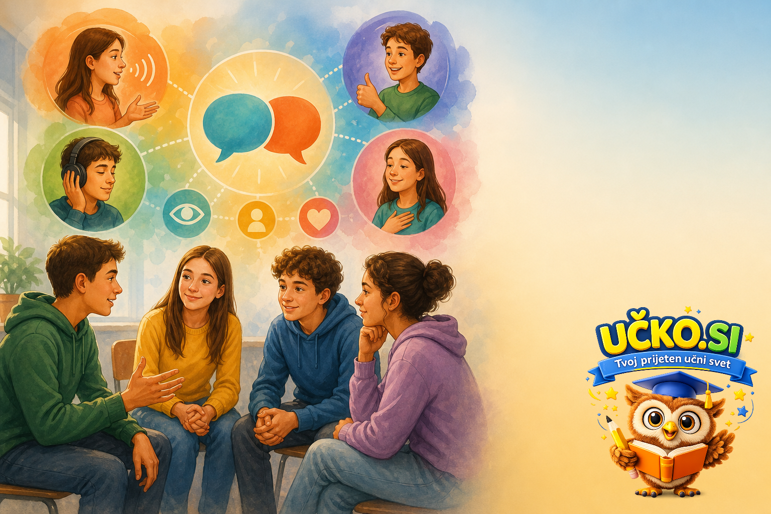 Ilustracija: developing communication skills