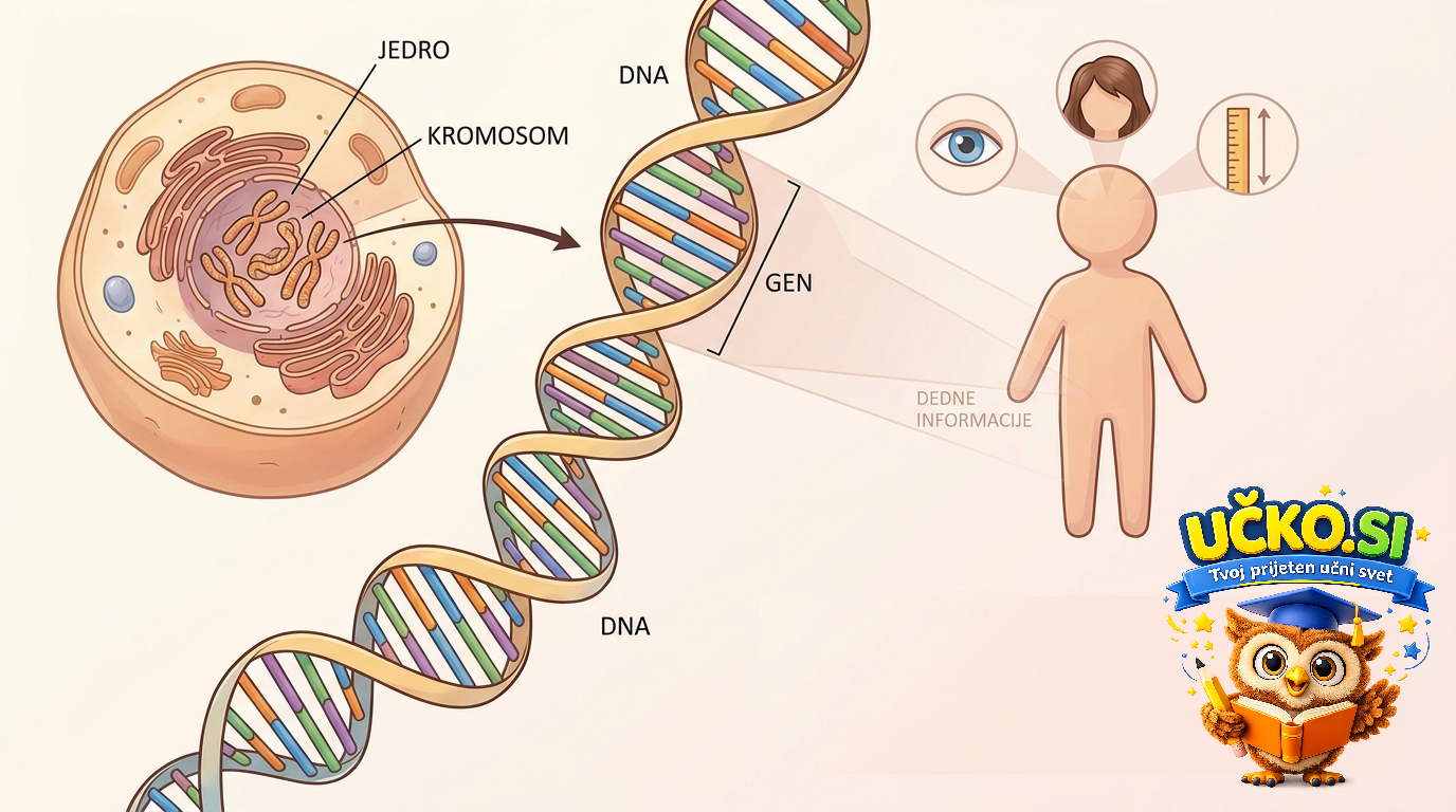 Ilustracija: DNA kot nosilka dedne informacije