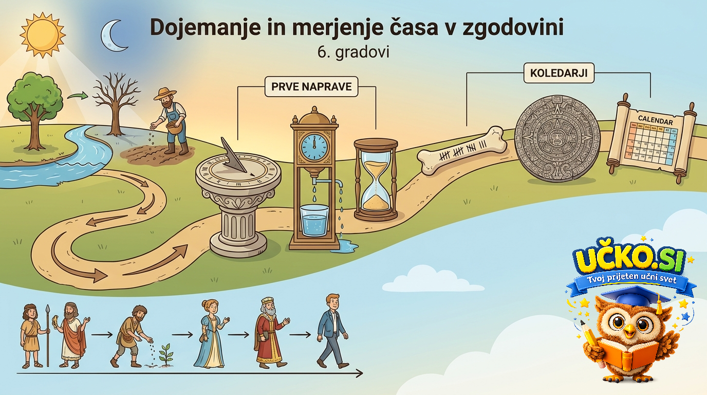 Ilustracija: Dojemanje in merjenje časa v zgodovini