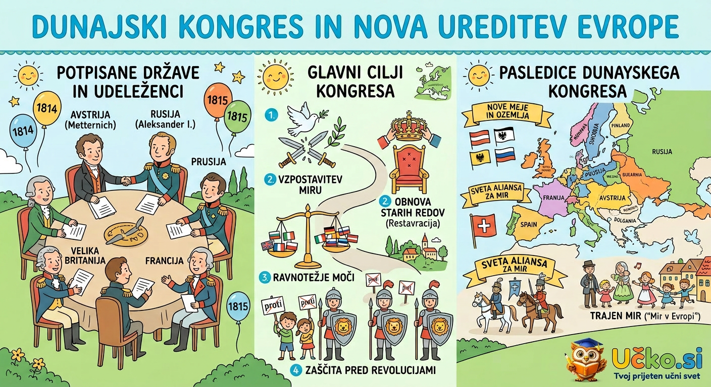 Ilustracija: Dunajski kongres in nova ureditev Evrope