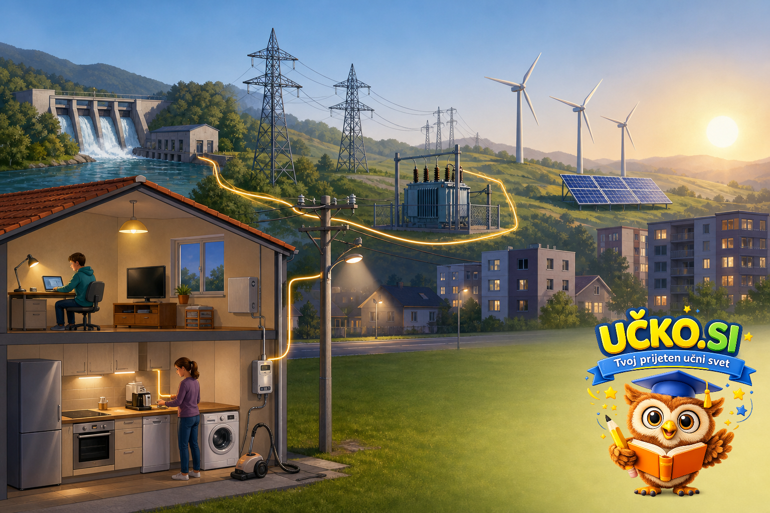 Ilustracija: Elektrika v vsakdanjem življenju