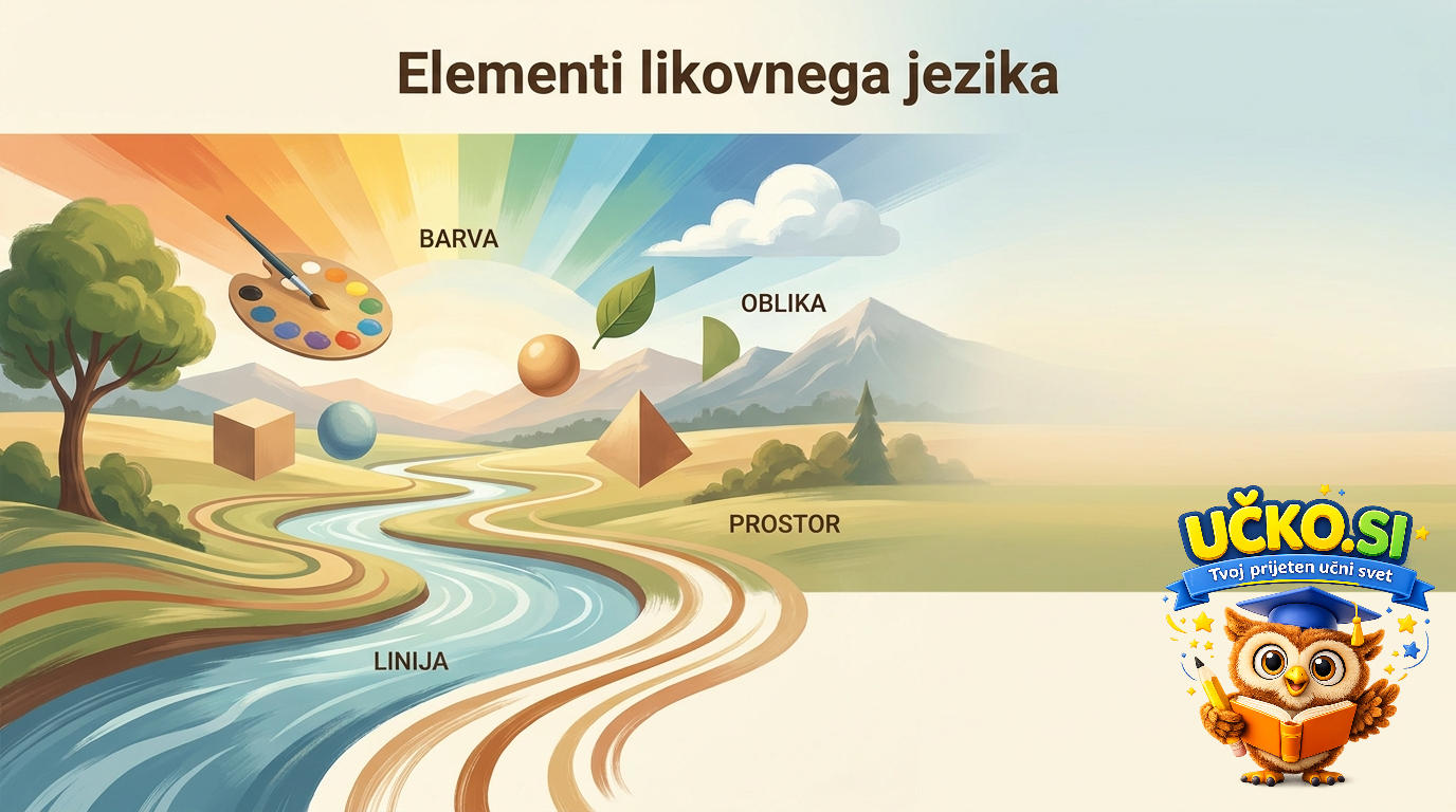 Ilustracija: Elementi likovnega jezika (linija, barva, oblika, prostor)