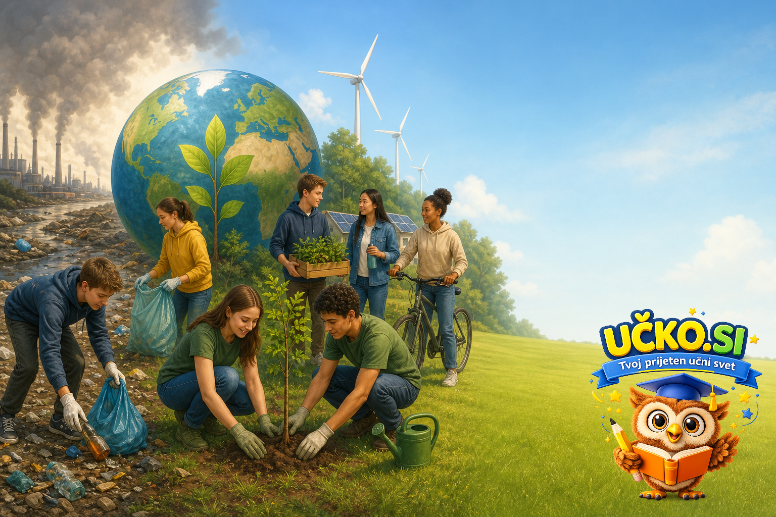 Ilustracija: environmental awareness and community actions