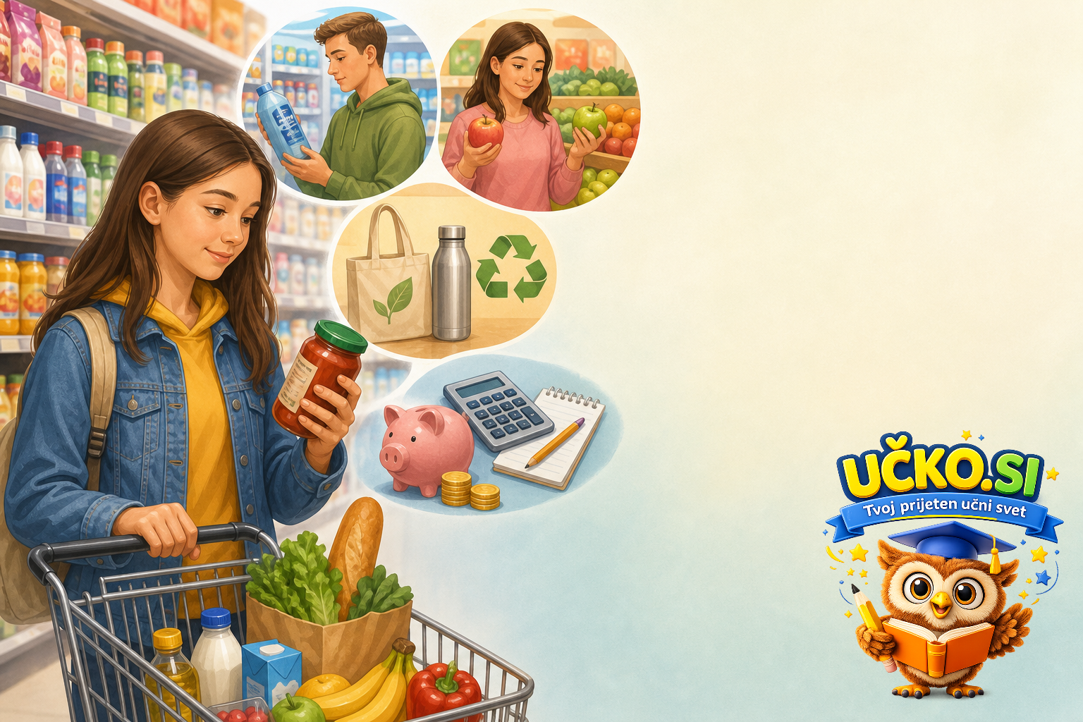 Ilustracija: everyday shopping and consumer choices