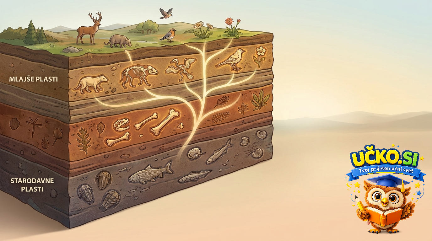 Ilustracija: Fosili kot dokaz evolucije