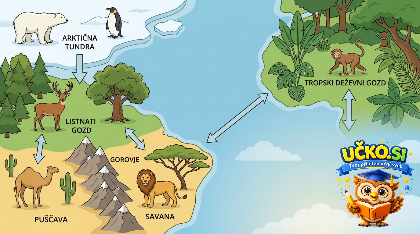 Ilustracija: Geografska razširjenost vrst