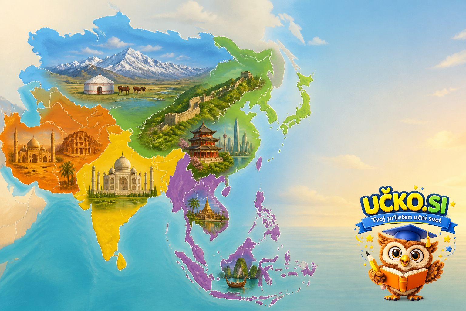 Ilustracija: Geografske regije Azije