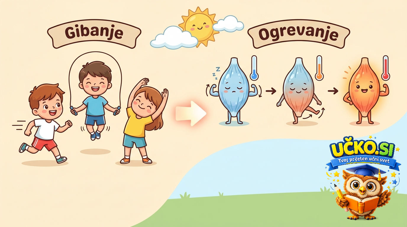 Ilustracija: Gibanje in ogrevanje telesa