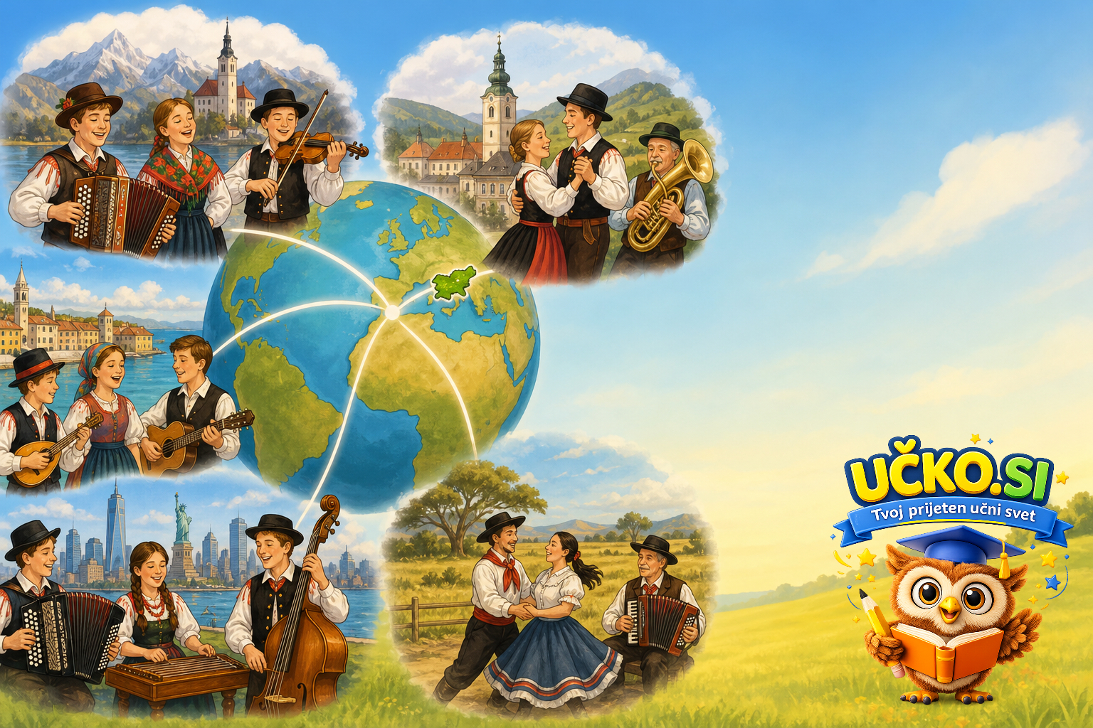 Ilustracija: Glasbena dediščina Slovencev zunaj matične domovine