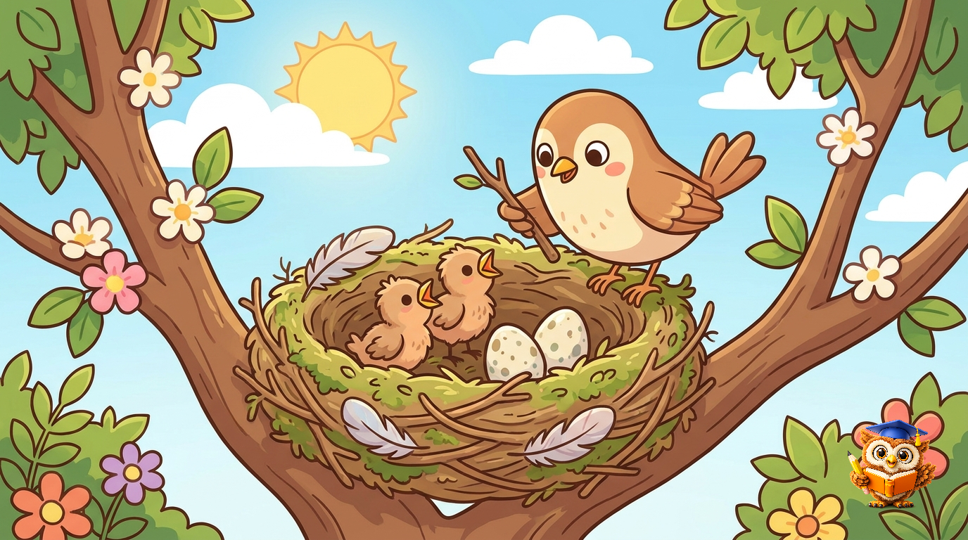 Ilustracija: Gnezdo za malo ptico
