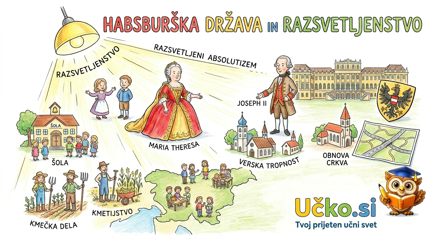 Ilustracija: Habsburška država v času razsvetljenstva