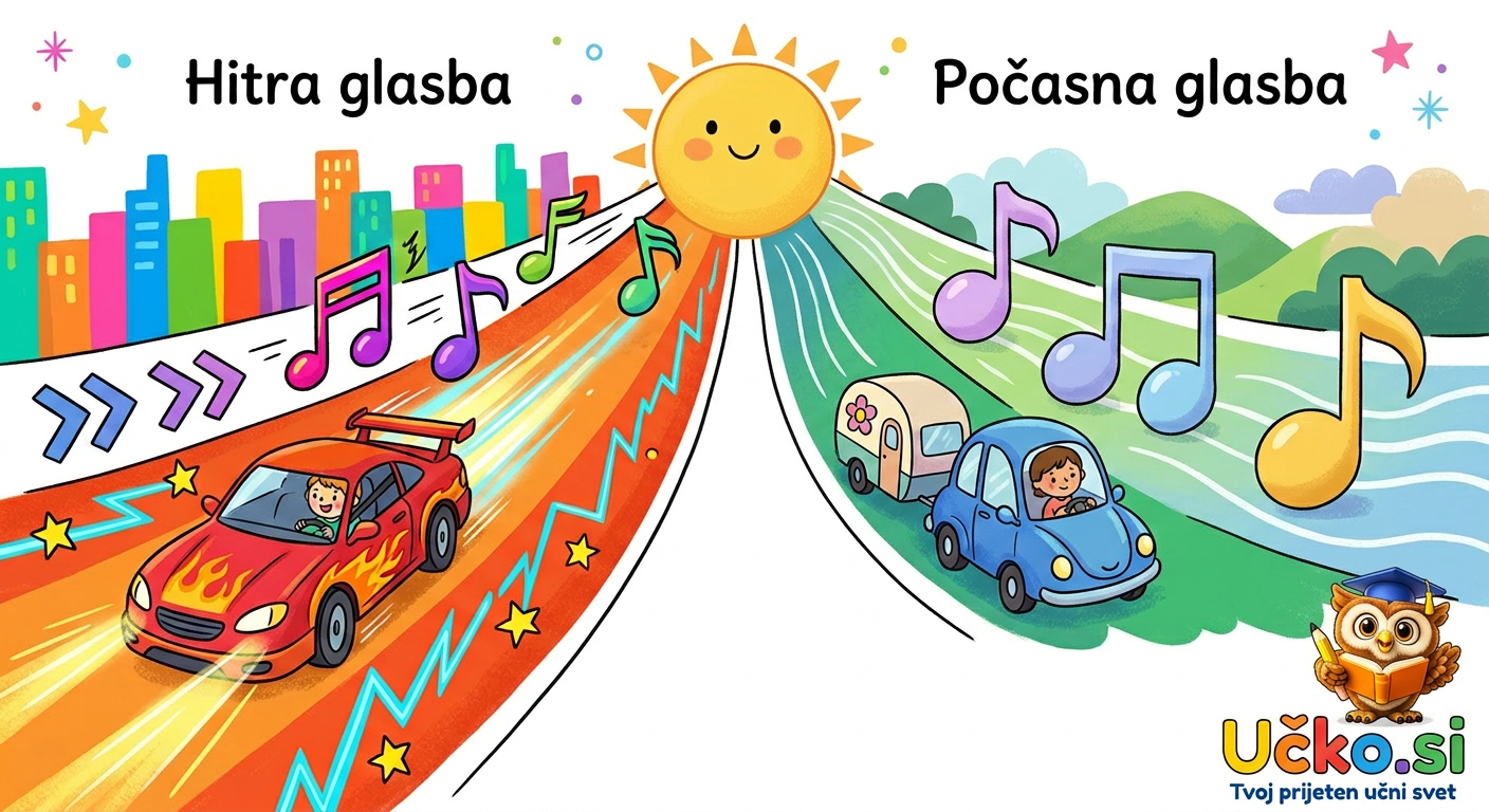 Ilustracija: Hitro in počasi v glasbi