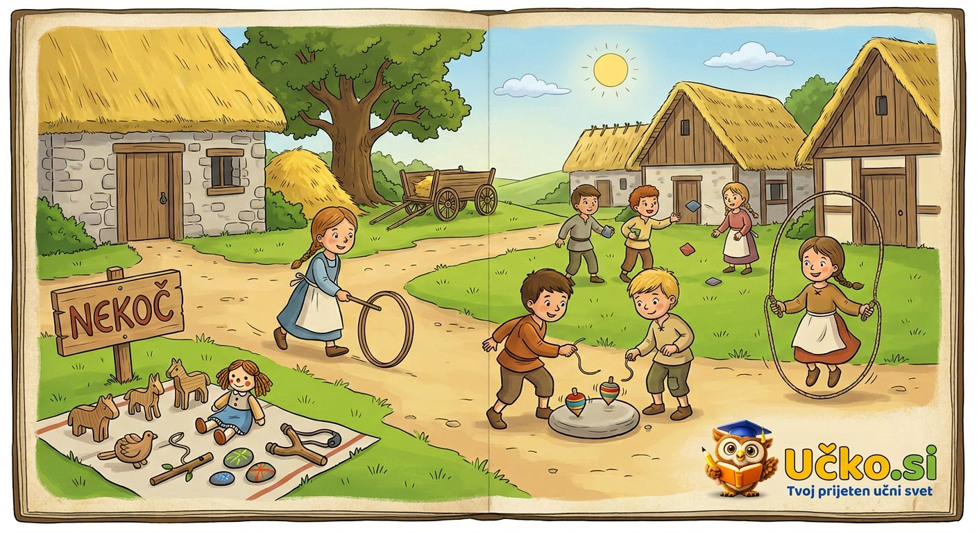 Ilustracija: Igrače in igre nekoč