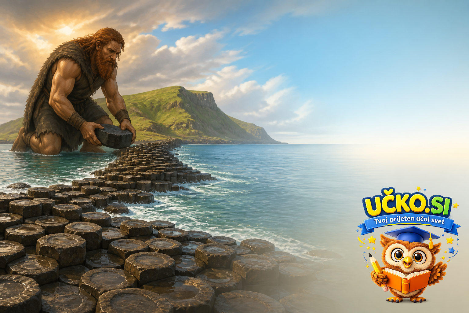 Ilustracija: Ireland and the stones of the Giant's Causeway