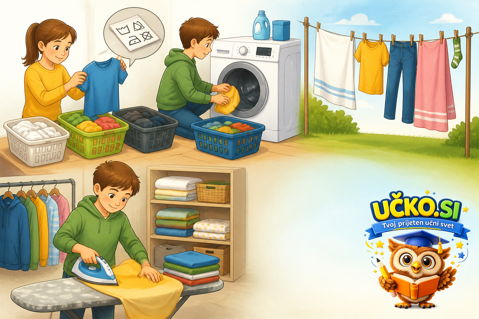 Ilustracija: Kako vzdržujemo tekstilne izdelke
