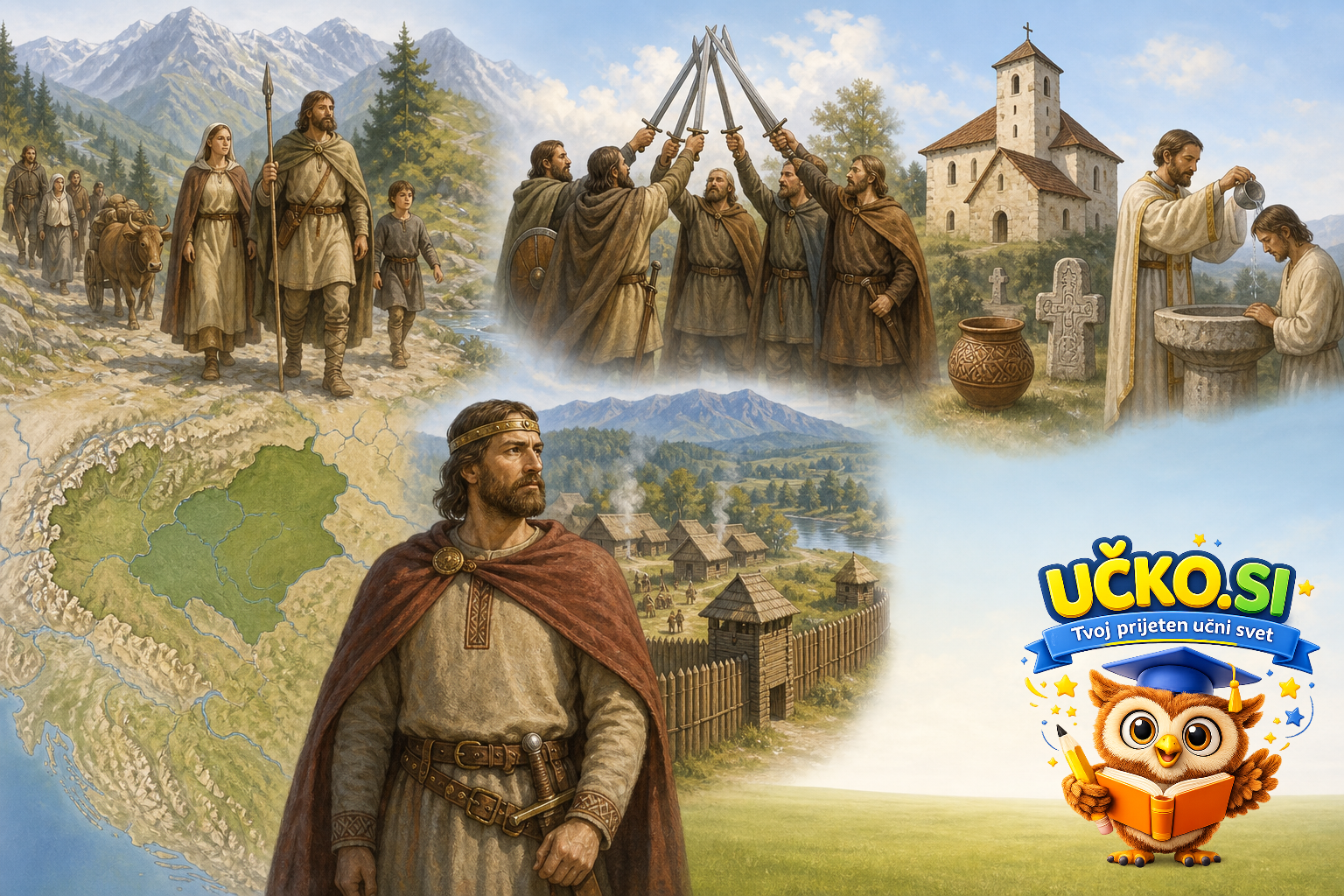 Ilustracija: Karantanija in začetki slovenske zgodovine