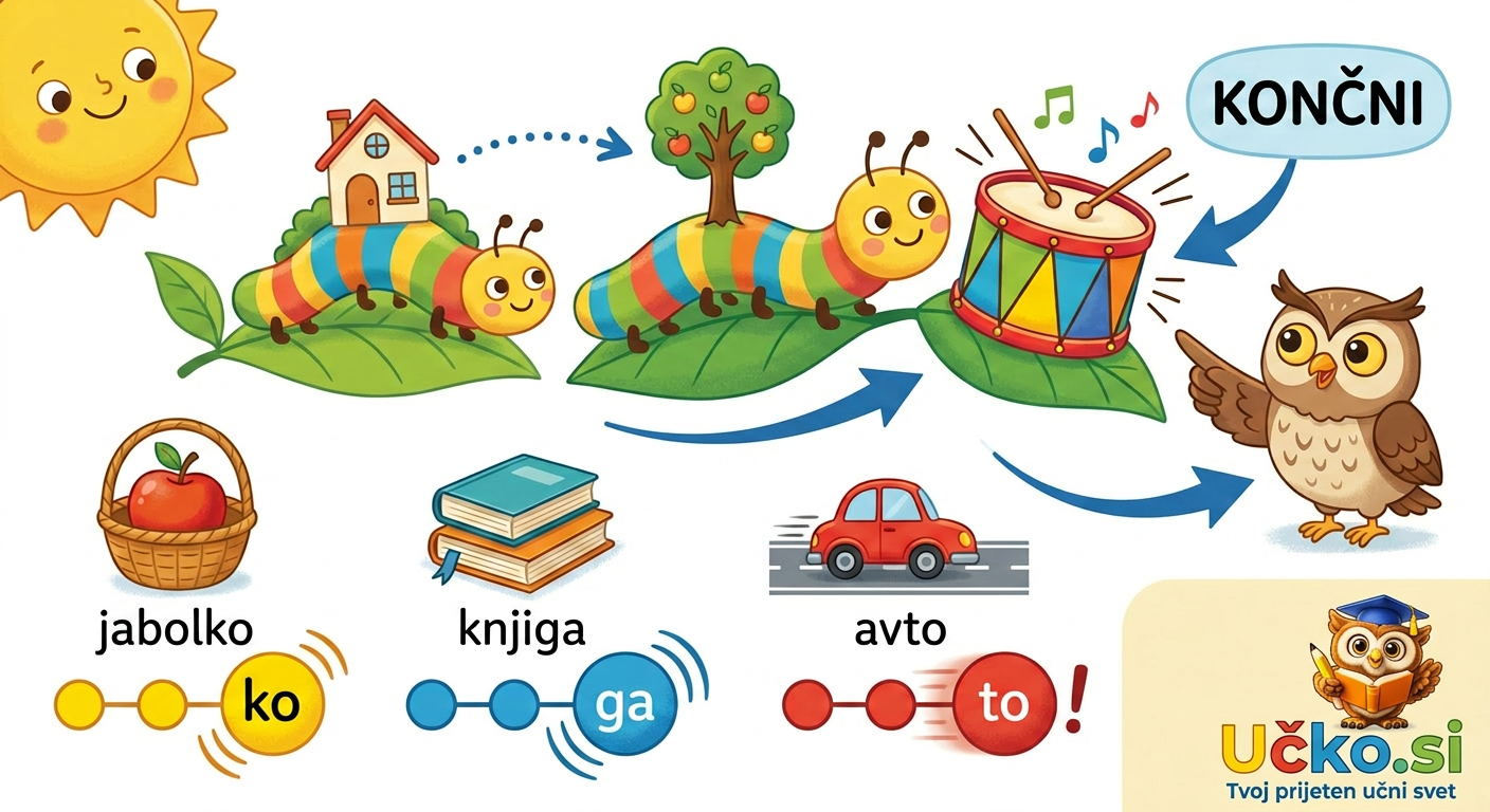 Ilustracija: Končni zlog v besedi