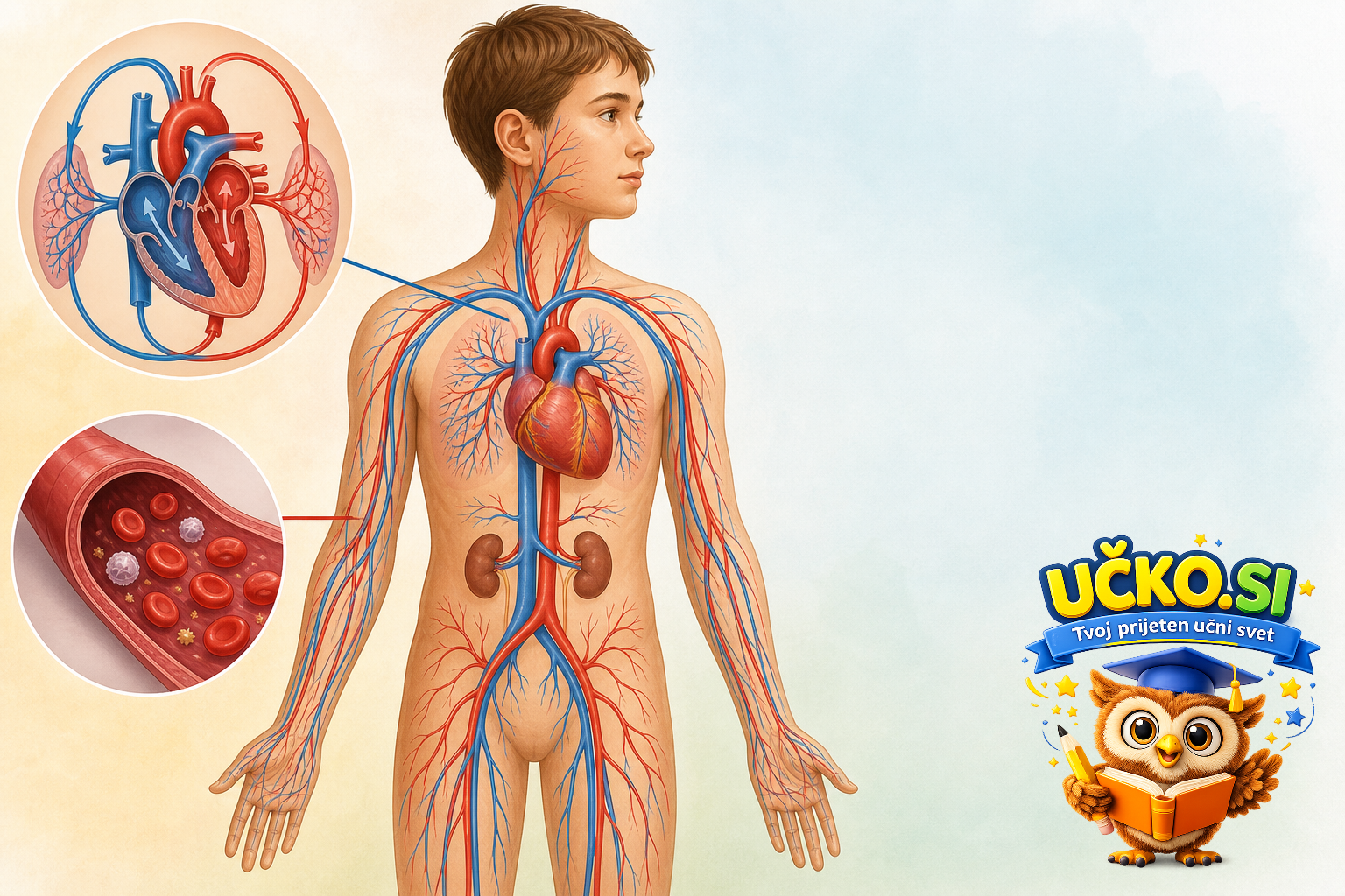 Ilustracija: Krvni obtok in njegova vloga
