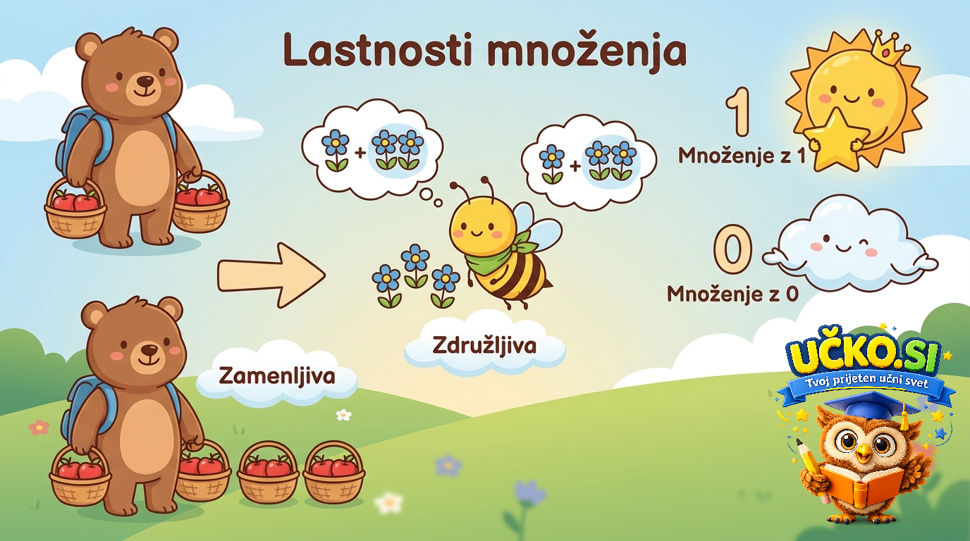 Ilustracija: Lastnosti množenja