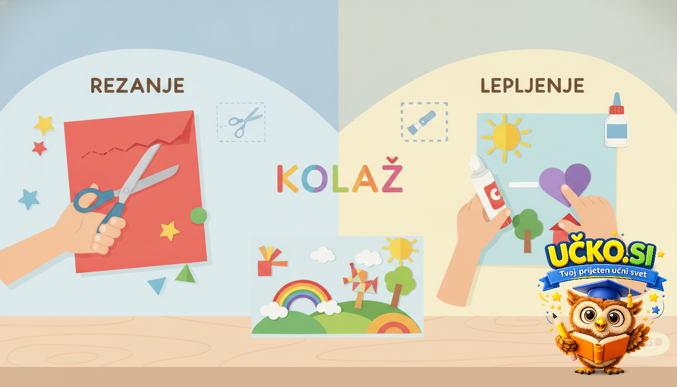 Ilustracija: Lepljenje in rezanje
