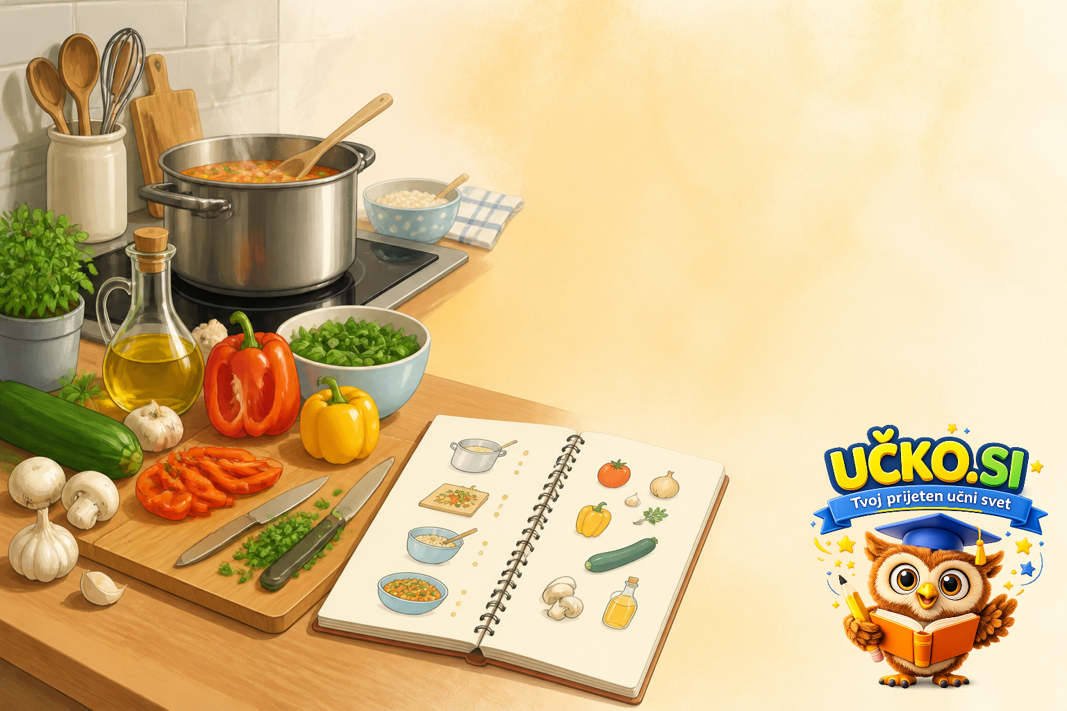 Ilustracija: Let's cook: preparing food and recipes