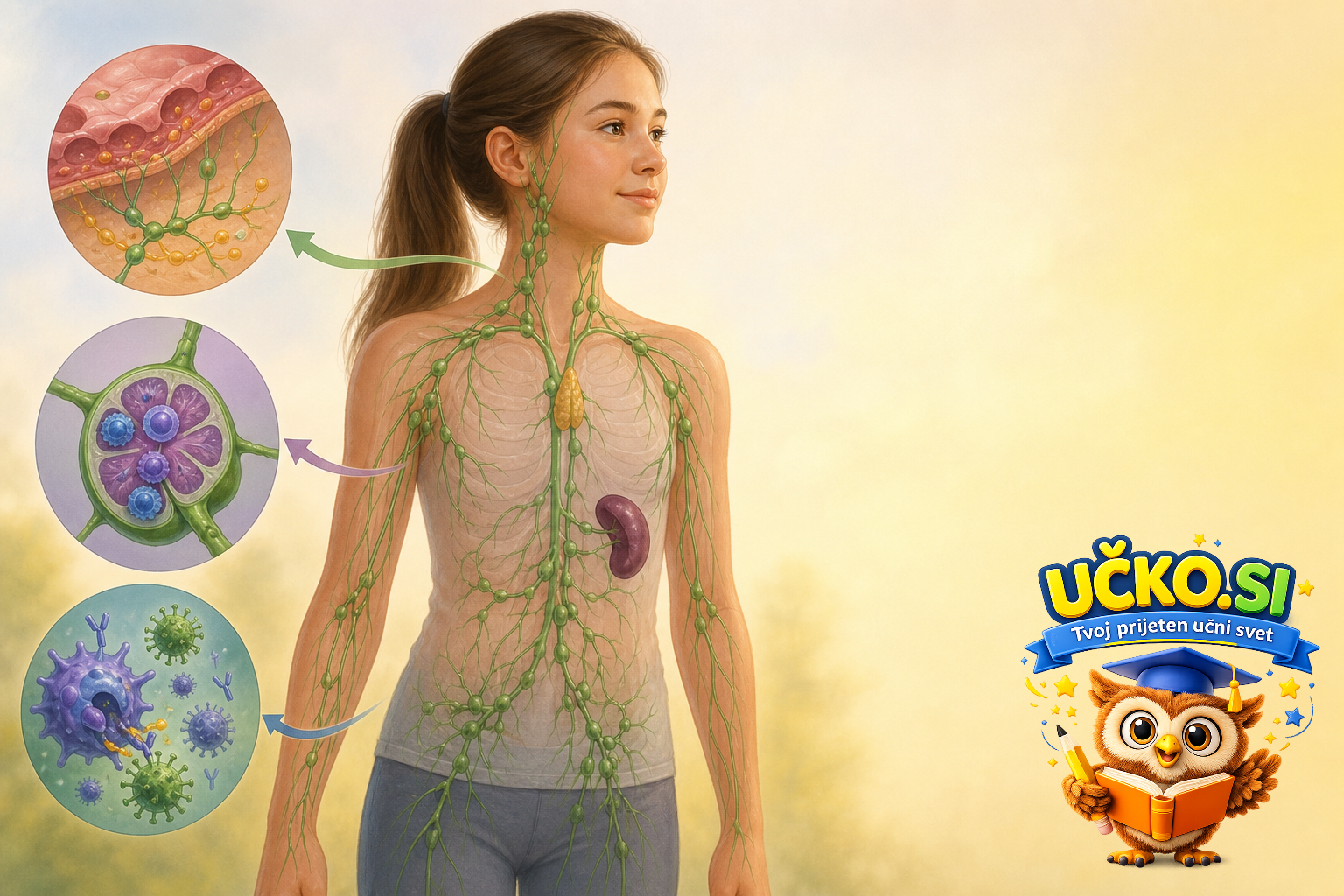 Ilustracija: Limfni sistem in njegova naloga