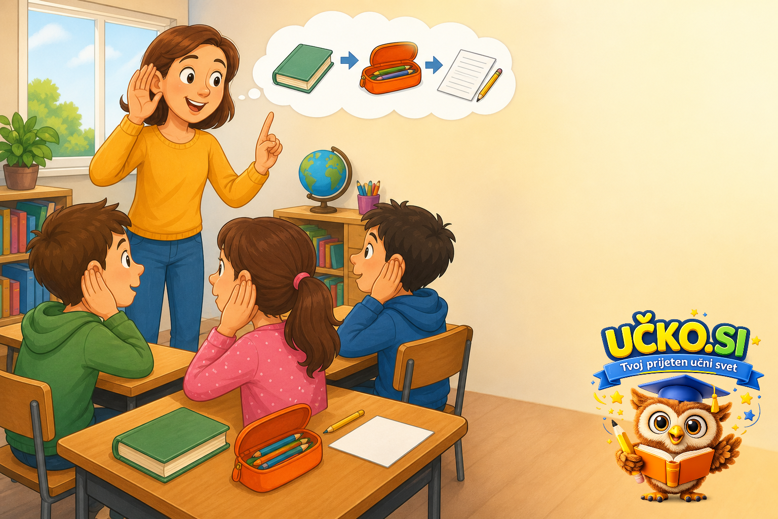 Ilustracija: Listening and understanding simple instructions