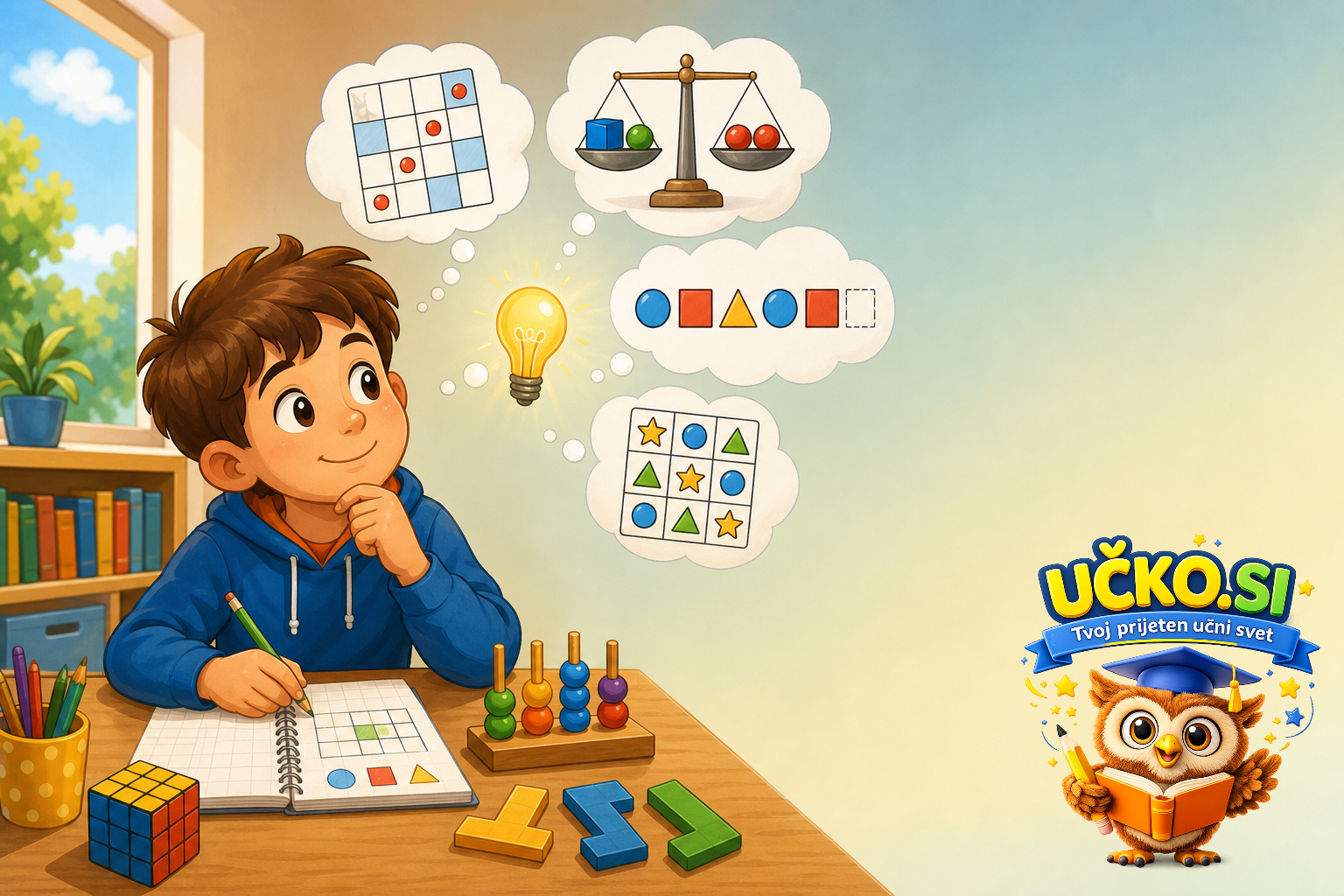 Ilustracija: Logične in zabavne matematične naloge