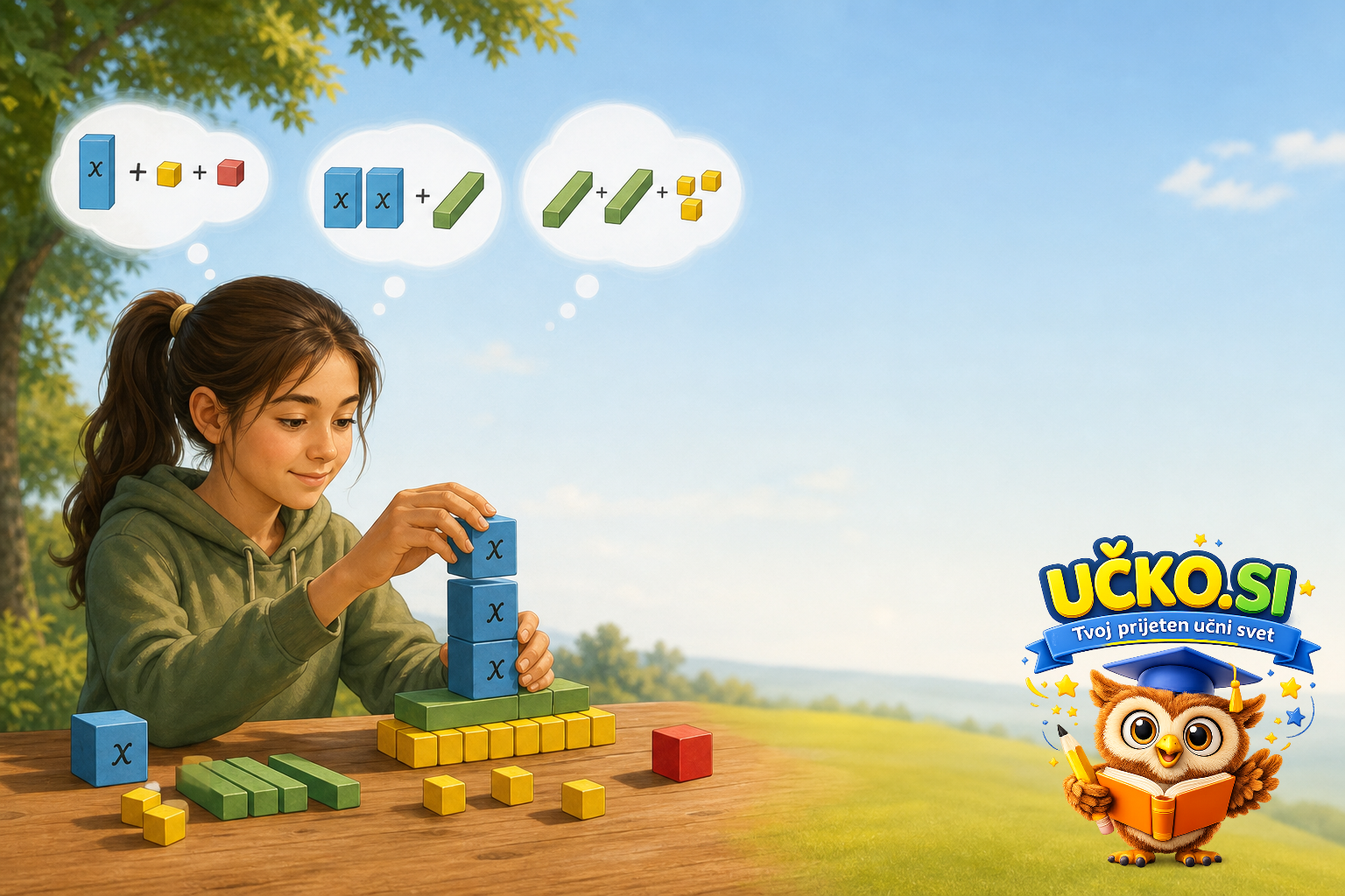 Ilustracija: Matematični izrazi in spremenljivke