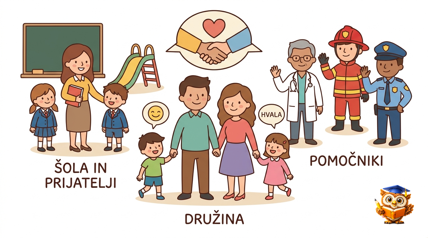 Ilustracija: Med ljudmi okoli nas