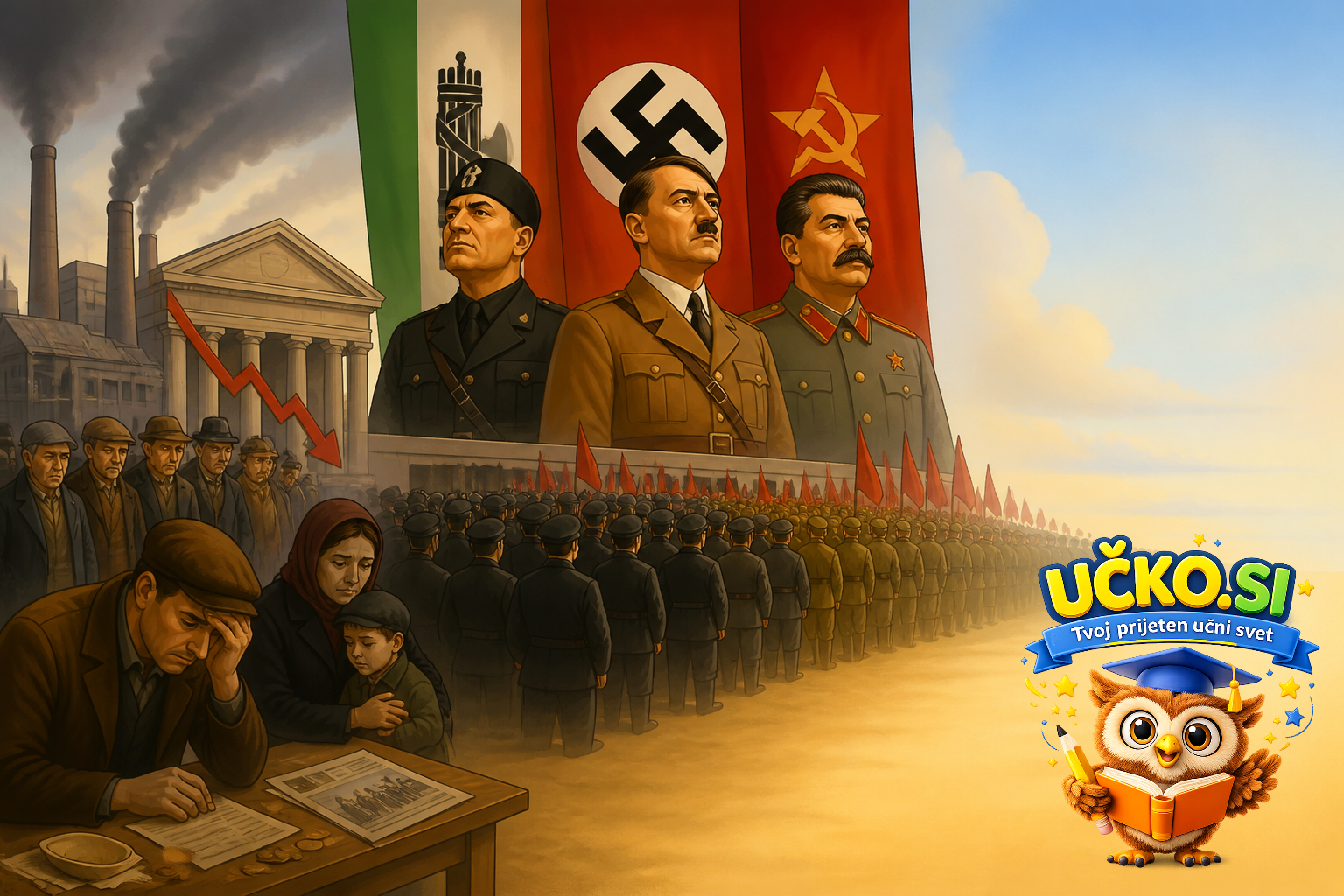 Ilustracija: Medvojno obdobje in vzpon totalitarizmov