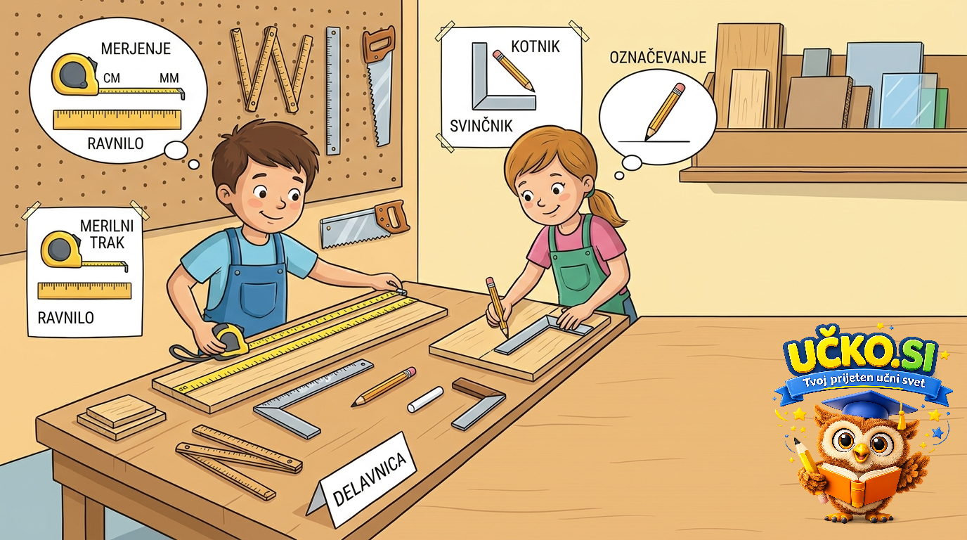 Ilustracija: Merjenje in označevanje materialov