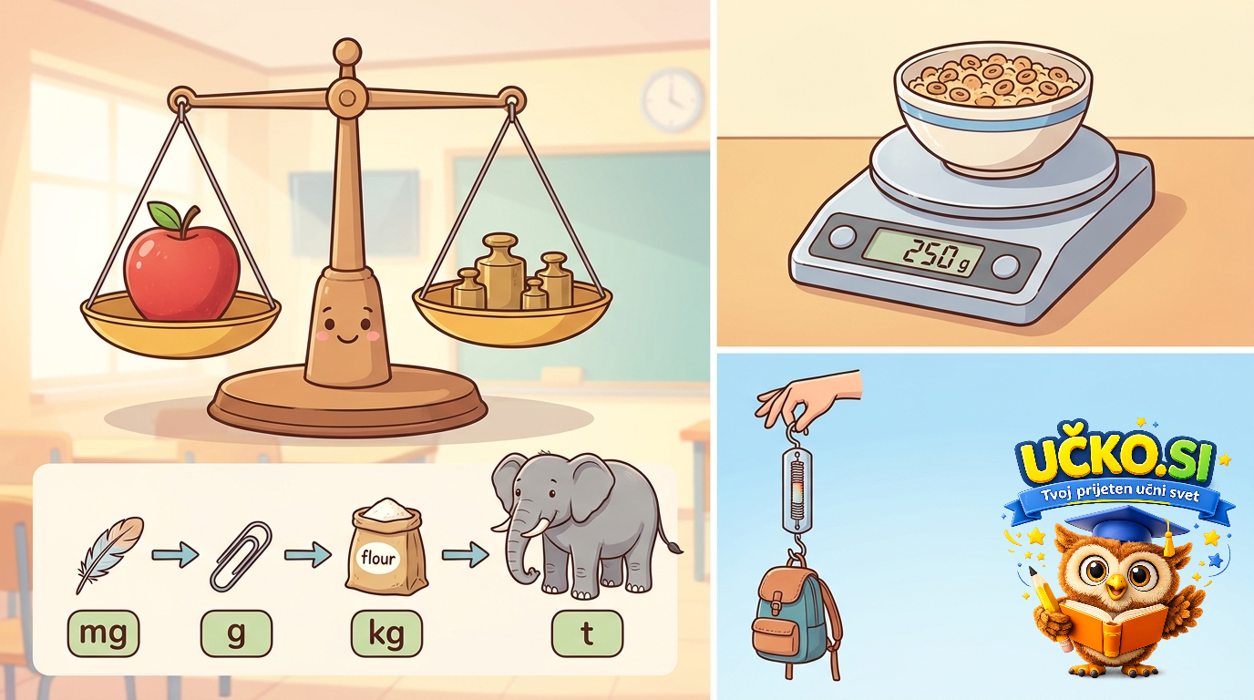 Ilustracija: Merjenje mase in enote