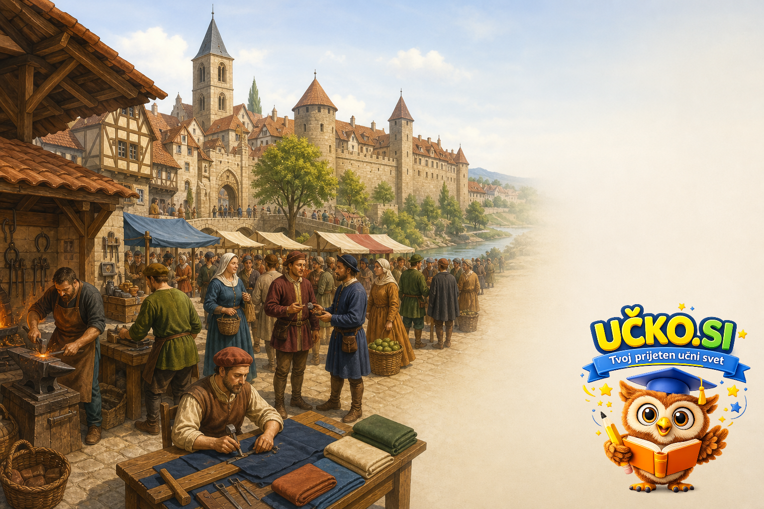 Ilustracija: Meščani in njihov pomen