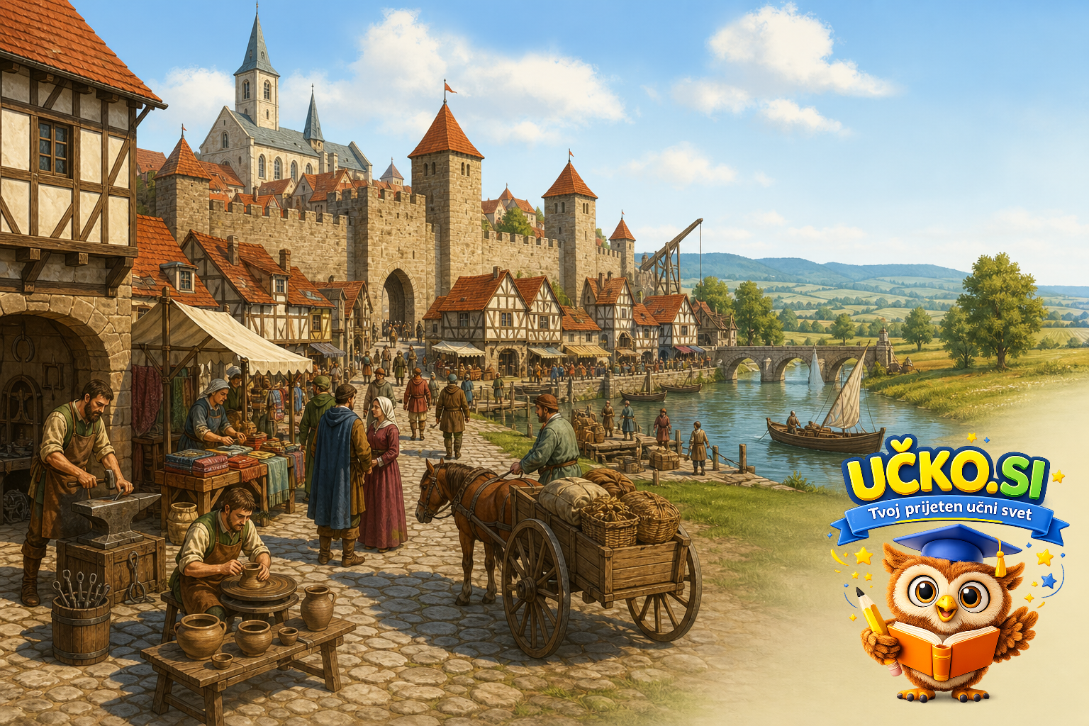 Ilustracija: Mestno življenje in razvoj