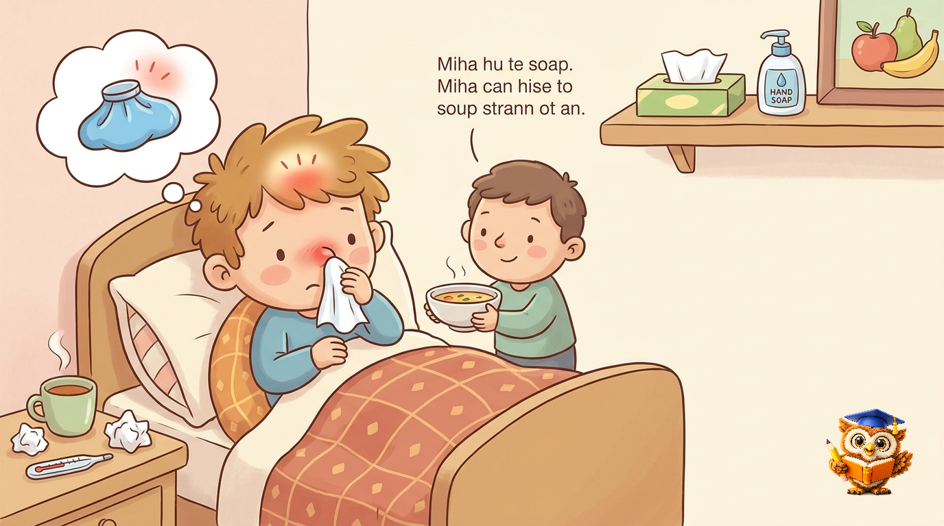 Ilustracija: Miha ima prehlad
