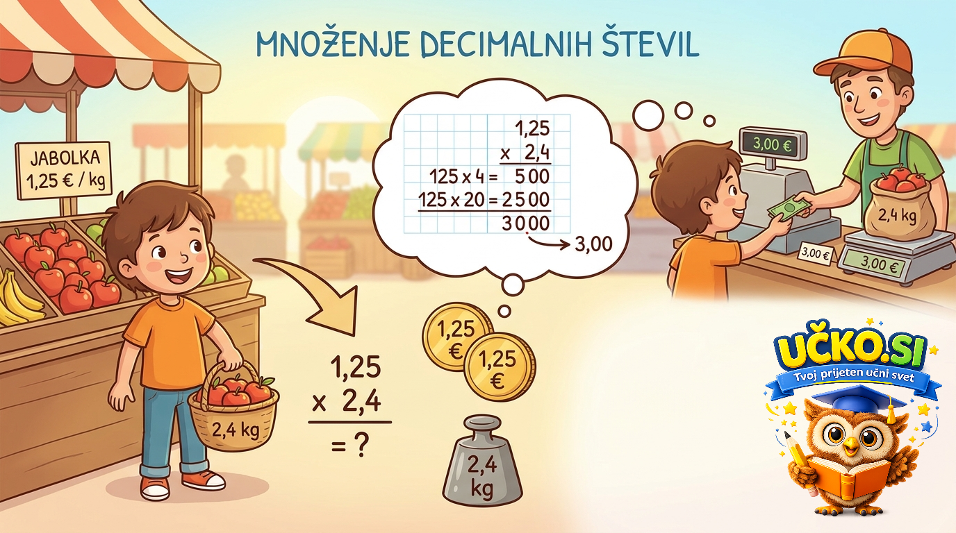 Ilustracija: Množenje decimalnih vrednosti