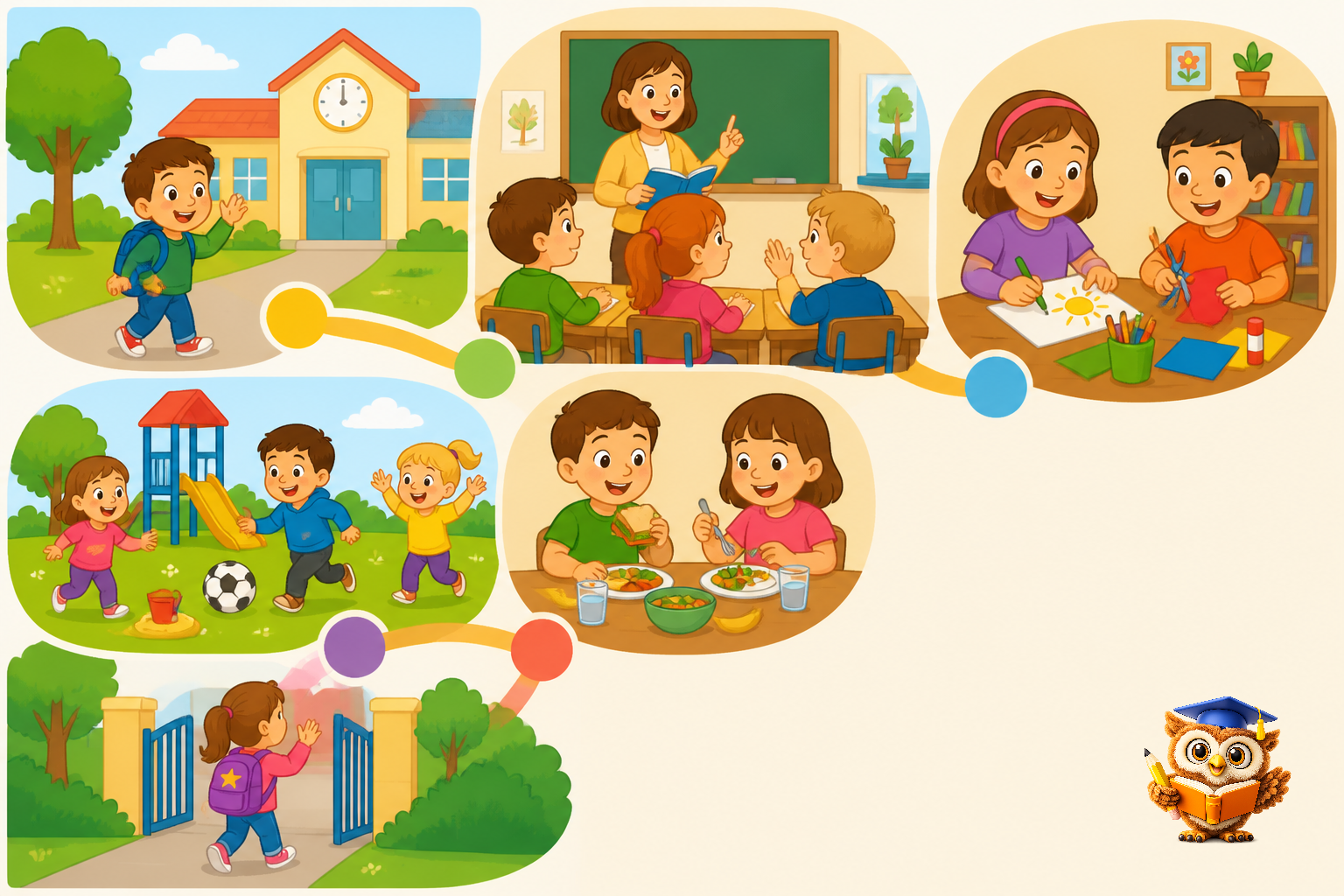 Ilustracija: My day at school