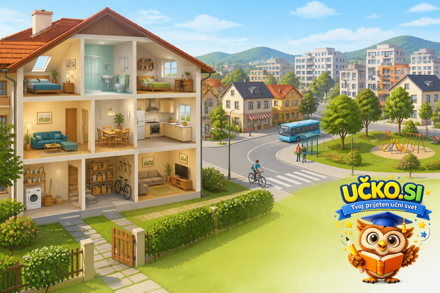 Ilustracija: My home and my neighbourhood
